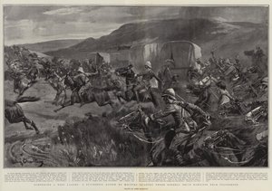 Surpreendendo um Boer Laager, uma ação bem sucedida pela infantaria montada sob o general Bruce Hamilton perto de Standerton
